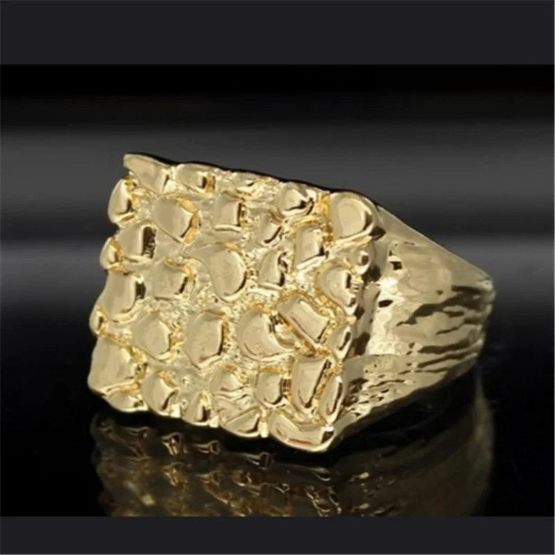 New 2023 Metal Glossy Rings for Men Geometric Width Signet Square Finger Punk Style Fashion Ring Jewelry Accessories Whole Sale